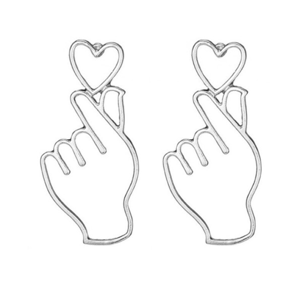 Boucles d'oreilles pendantes pour femmes mains A3162 argenté