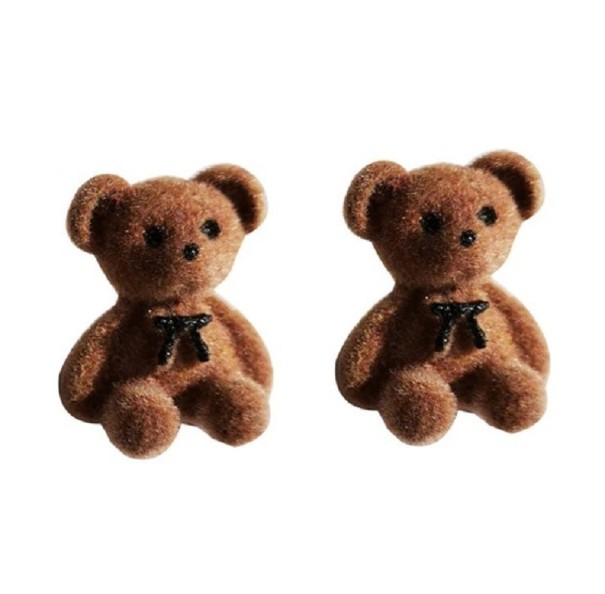 Boucles d'oreilles pendantes pour femmes ours G1486 marron