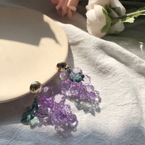 Boucles d'oreilles pendantes pour femmes vin 4