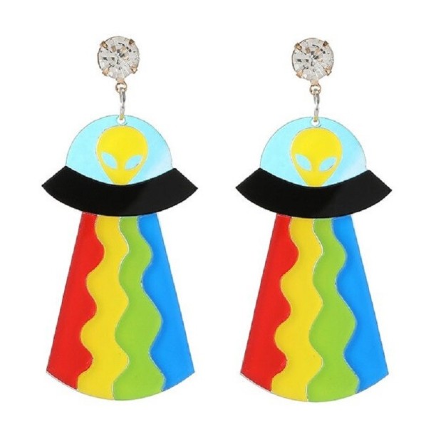 Boucles d'oreilles pendantes UFO pour femmes 4
