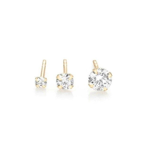 Boucles d'oreilles pour femmes 3 pcs doré