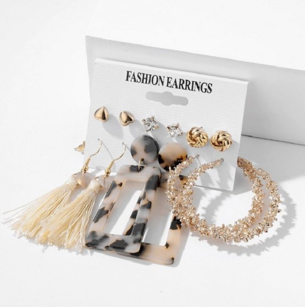 Boucles d'oreilles pour femmes 6 paires 16