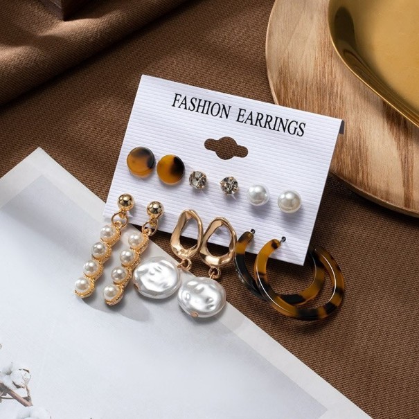 Boucles d'oreilles pour femmes 6 paires G1120 1