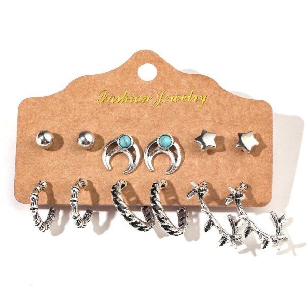 Boucles d'oreilles pour femmes 6 paires G1398 21