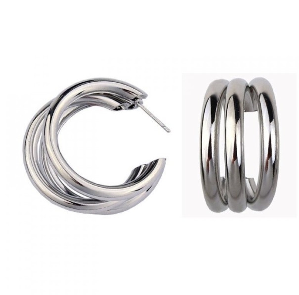 Boucles d'oreilles pour femmes argenté 1