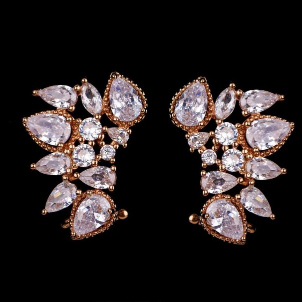 Boucles d'oreilles pour femmes avec cristaux G782 vieux rose