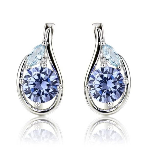 Boucles d'oreilles pour femmes avec pierre R71 bleu clair