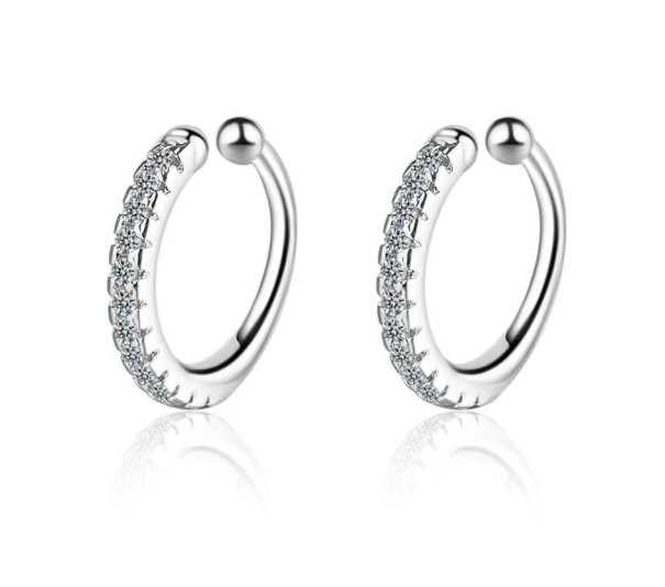 Boucles d'oreilles pour femmes en forme de cercle avec des zirconiums C1058 1