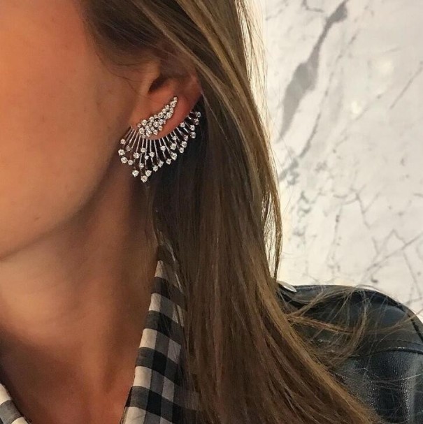 Boucles d'oreilles pour femmes en plumes de paon 1
