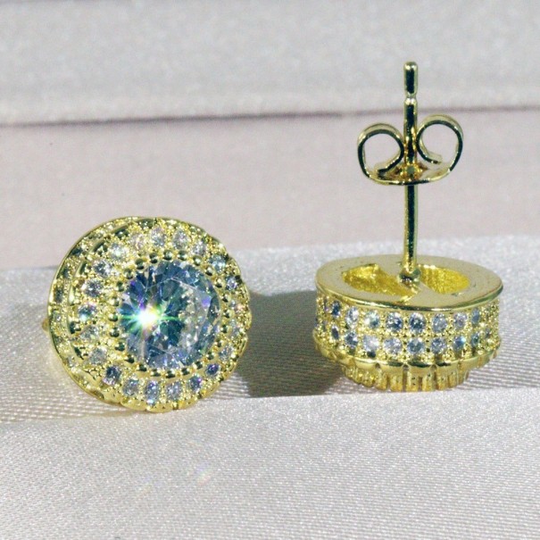 Boucles d'oreilles puces avec zircon 2