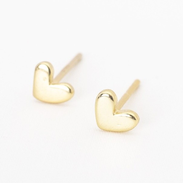 Boucles d'oreilles puces cœur G283 doré