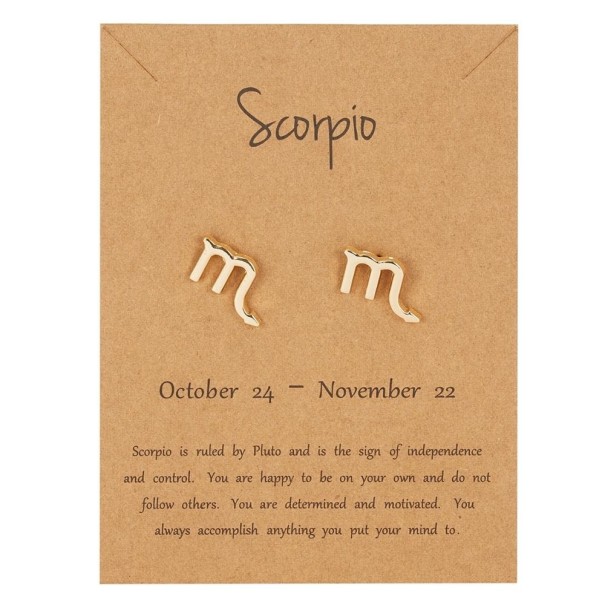 Boucles d'oreilles puces pour femmes signe astrologique 12