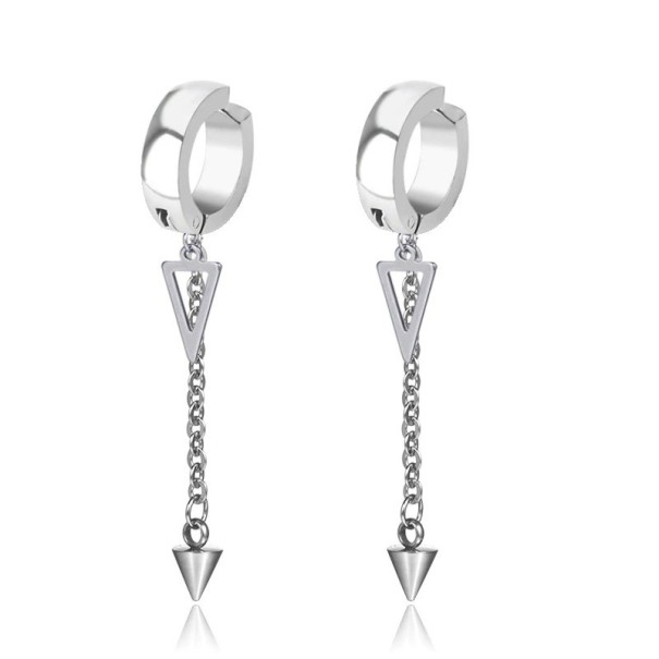 Boucles d'oreilles rondes avec pendentif G651 argenté 2