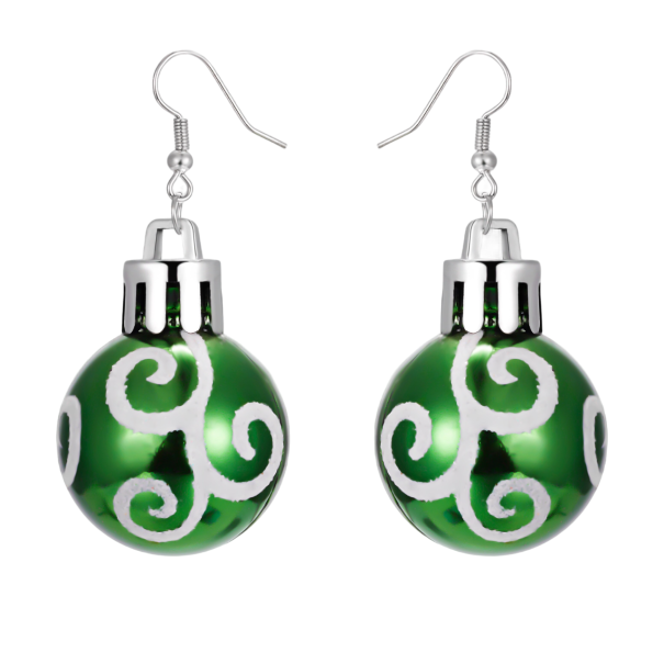 Boucles d'oreilles rondes de Noël 2