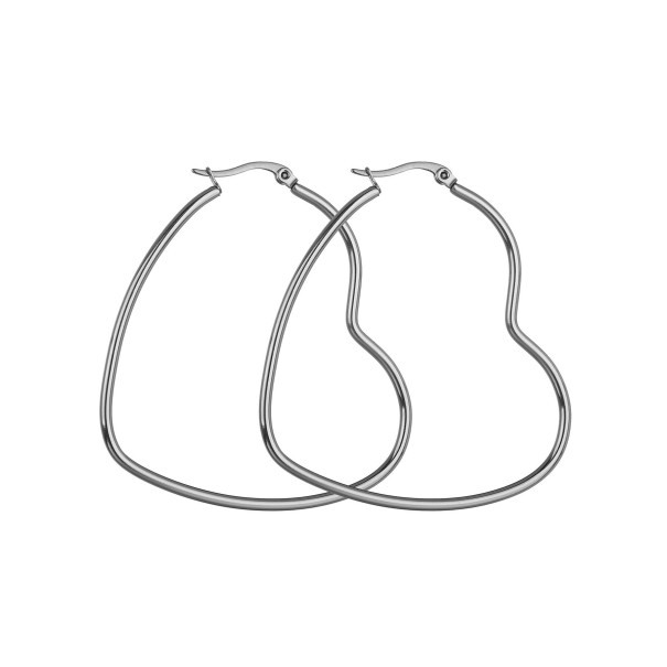 Boucles d'oreilles rondes en forme de cœur pour femmes G904 50 mm