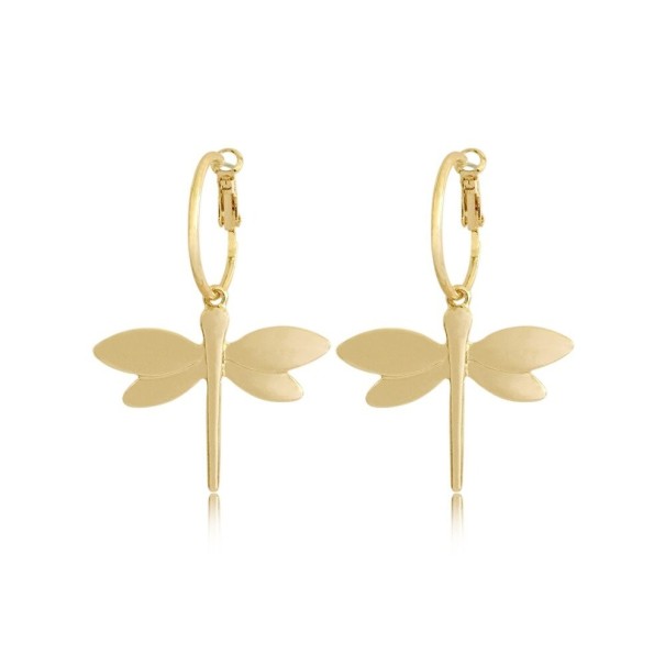Boucles d'oreilles rondes pour femmes avec libellule 1