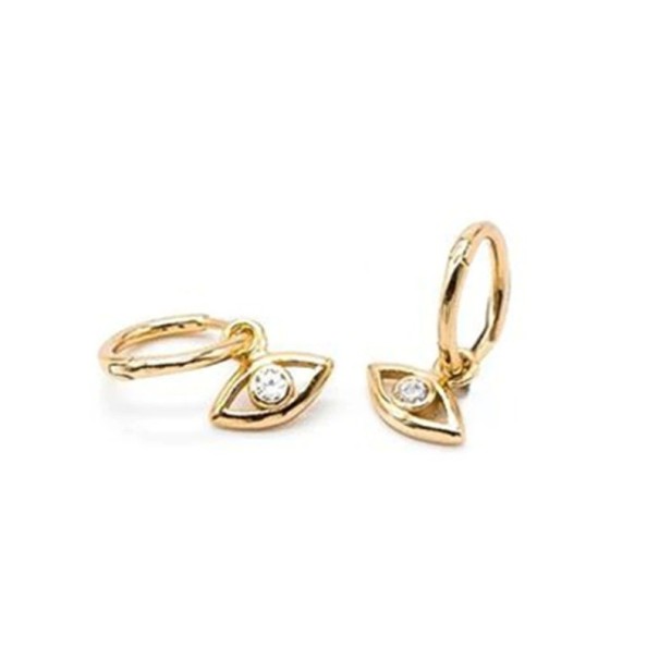 Boucles d'oreilles rondes pour femmes avec œil R27 doré 3