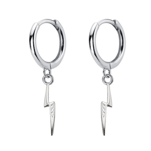 Boucles d'oreilles rondes pour femmes avec pendentif A1698 argenté 1