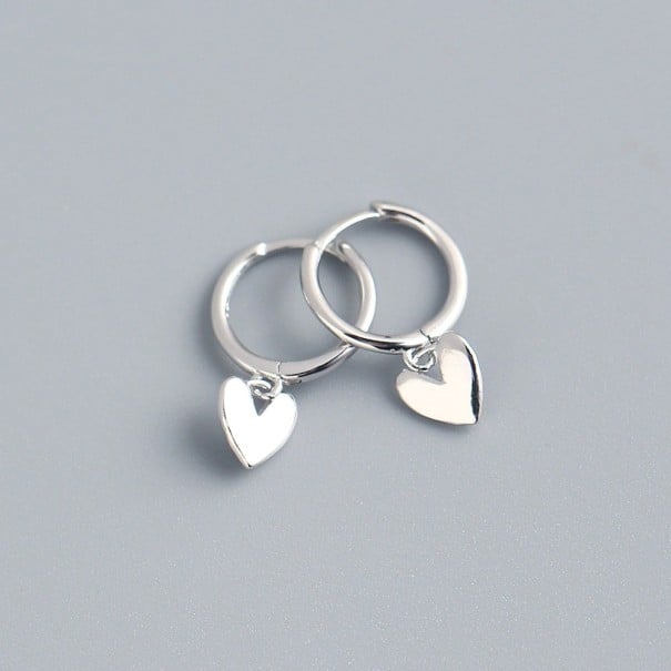 Boucles d'oreilles rondes pour femmes avec pendentif G259 argenté