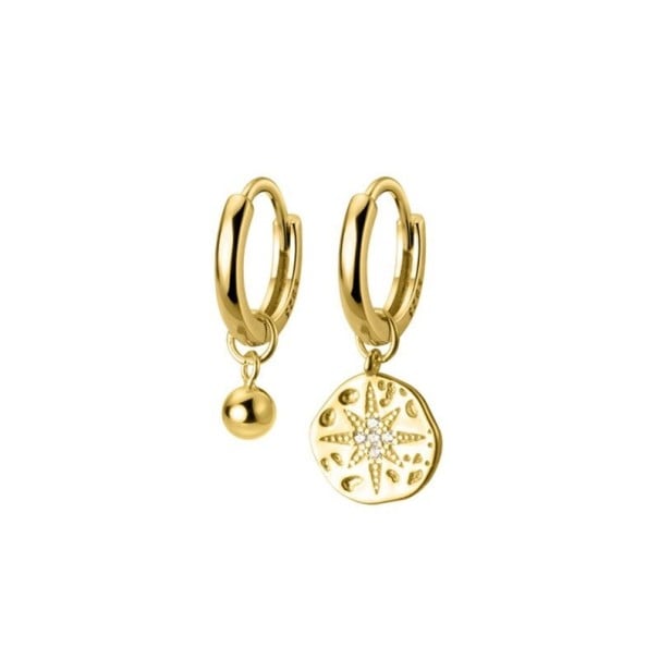 Boucles d'oreilles rondes pour femmes avec pendentif G541 doré 1