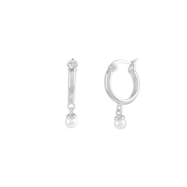 Boucles d'oreilles rondes pour femmes avec pendentif R79 argenté 2