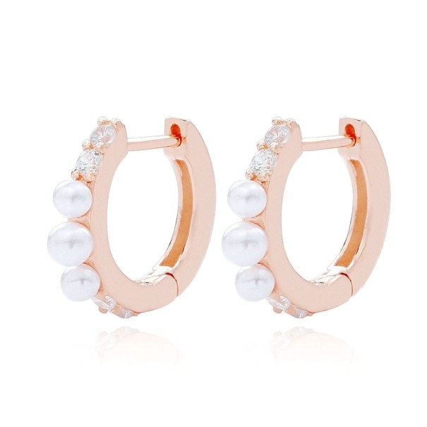 Boucles d'oreilles rondes pour femmes avec pierres vieux rose 2