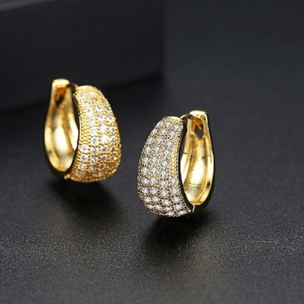 Boucles d'oreilles rondes pour femmes avec zircon 4