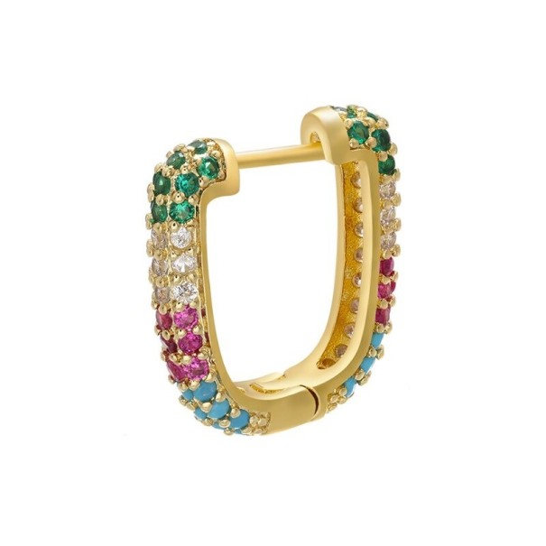 Boucles d'oreilles rondes pour femmes avec zircon 7