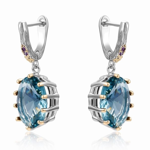 Boucles d'oreilles rondes pour femmes avec zircon 1