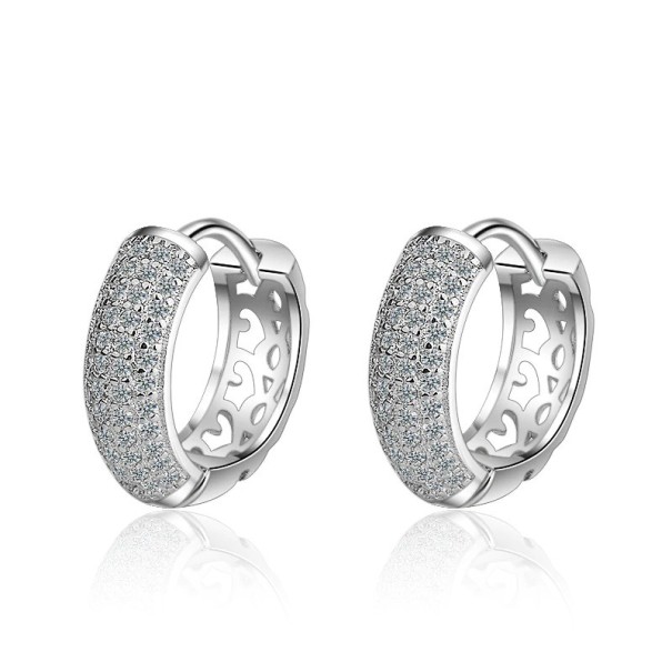 Boucles d'oreilles rondes pour femmes avec zircon 1