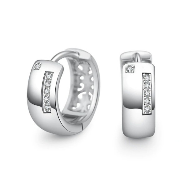 Boucles d'oreilles rondes pour femmes avec zircons G413 1