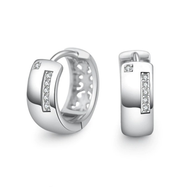 Boucles d'oreilles rondes pour femmes avec zircons H859 1