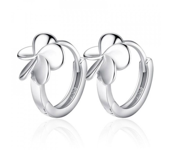 Boucles d'oreilles rondes pour femmes fleur 3