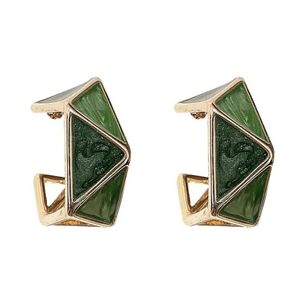 Boucles d'oreilles rondes pour femmes G1243 vert
