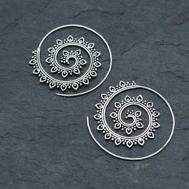 Boucles d'oreilles rondes pour femmes G1271 argenté