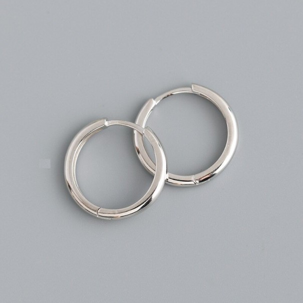 Boucles d'oreilles rondes pour femmes G137 argenté 14,5 mm