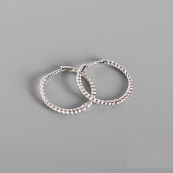 Boucles d'oreilles rondes pour femmes G324 argenté 6 mm