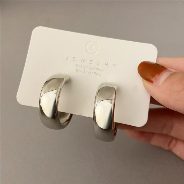 Boucles d'oreilles rondes pour femmes G397 argenté