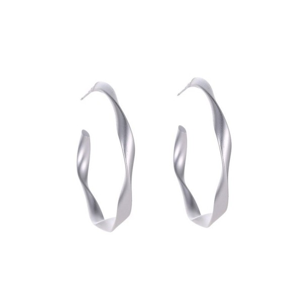 Boucles d'oreilles rondes pour femmes G406 argenté