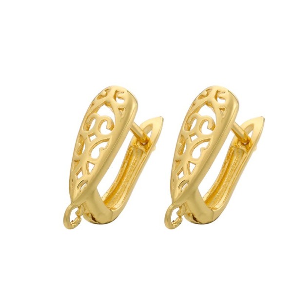 Boucles d'oreilles rondes pour femmes G524 doré 5 pcs 1