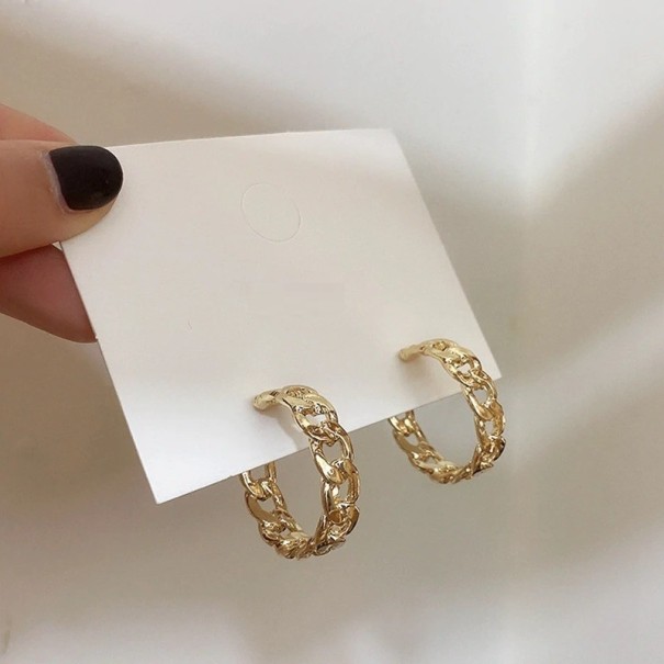 Boucles d'oreilles rondes pour femmes H713 doré