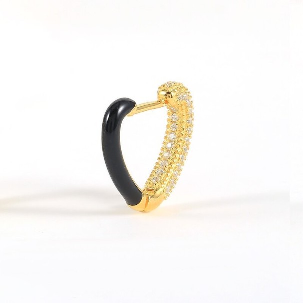 Boucles d'oreilles rondes pour femmes noir