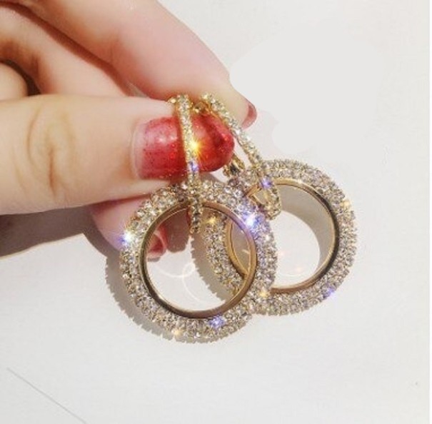 Boucles d'oreilles rondes pour femmes R126 doré