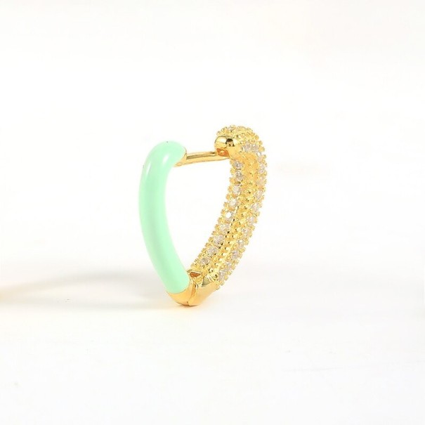 Boucles d'oreilles rondes pour femmes vert clair