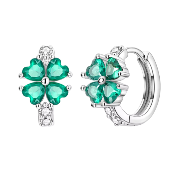Boucles d'oreilles scintillantes en argent 925 avec des trèfles porte-bonheur, bijoux élégants pour femmes pour anniversaires, célébrations 1