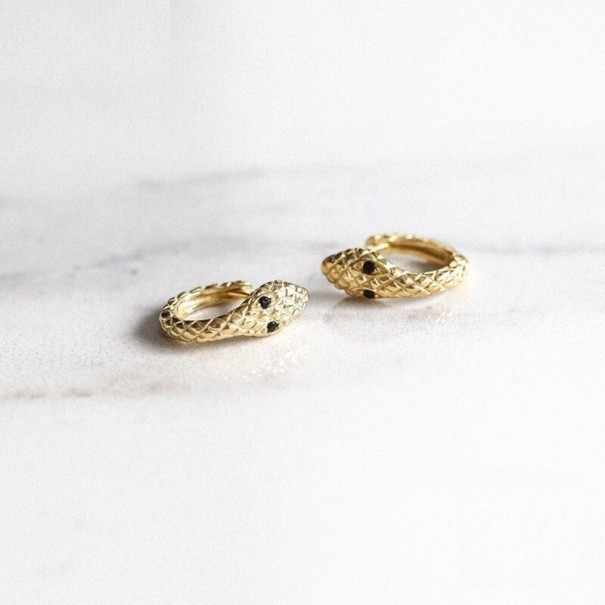 Boucles d'oreilles serpent pour femmes doré 1