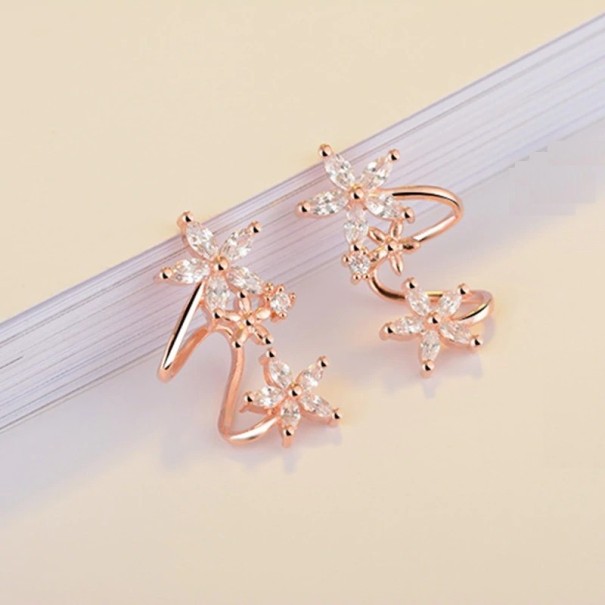 Boucles d'oreilles torsadées pour femmes fleurs vieux rose