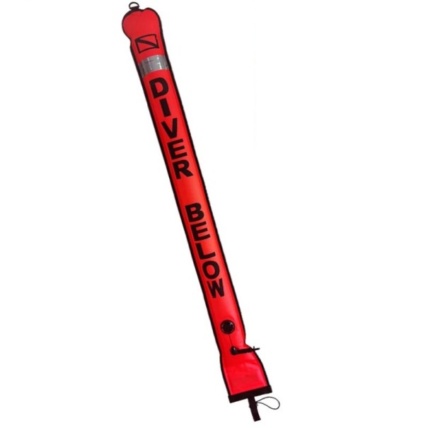 Bouée de signalisation de plongée SMB 1,5 m Bouée de sécurité gonflable en nylon 210D avec surface TPU Bouée de signalisation de surface avec attache 1