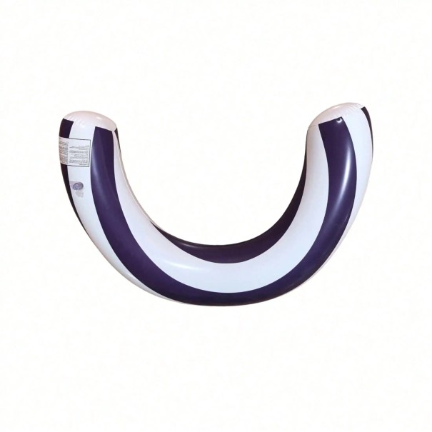Bouée gonflable en forme de U rayée 75 x 15 cm en PVC flotteur pour piscine et baignade support sur l'eau pour un repos confortable violet