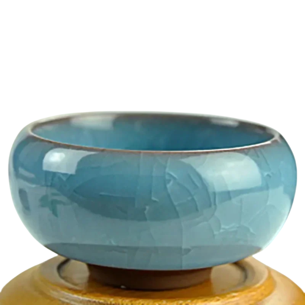 Bougeoir en céramique décoratif rond 6,5 cm Support en céramique pour bougie bougeoir décoratif pour décorations de mariage et domestiques bleu